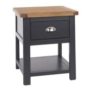 Delavan Wooden Bedside Cabinet With 1 Drawer In Oak And Black