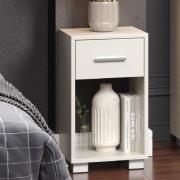 Lufkin Wooden Bedside Cabinet With 1 Drawer In White