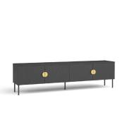 Marshfield Wooden TV Stand With 4 Doors In Graphite