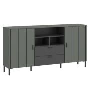 Arthur Wooden Sideboard With 2 Doors 2 Drawers In Green Grey