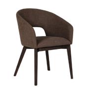 Adria Fabric Dining Chair With Oak Legs In Brown