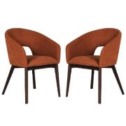 Adria Rust Fabric Dining Chair With Oak Legs In Pair