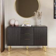 Natick Wooden Sideboard With 2 Doors 3 Drawers In Black