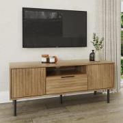 Natick Wooden TV Stand With 2 Doors 1 Drawer In Oak