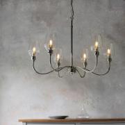 Bastrop 6 Lights Glass Pendant Ceiling Light In Bright Nickel