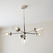 Bastrop Clear Glass Pendant Ceiling Light In Bright Nickel