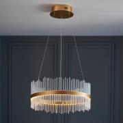 Grimsby LED Clear Glass Rods Ceiling Pendant Light In Gold