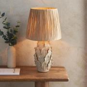 Reston Natural Fabric Shade Ceramic Table Lamp In Ivory