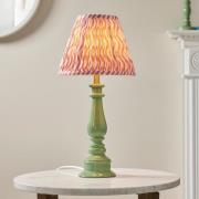 Riyadh  Pink 25cm Shade Resin Table Lamp In Cotswold Green