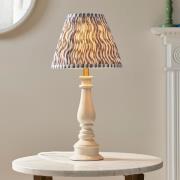 Riyadh Pearl Grey 25cm Shade Resin Table Lamp In Almond White