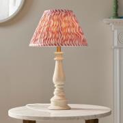 Riyadh  Pink 30cm Shade Resin Table Lamp In Almond White