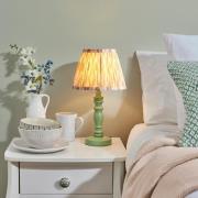 Laredo Neutral 20cm Shade Wood Table Lamp In Cotswold Green