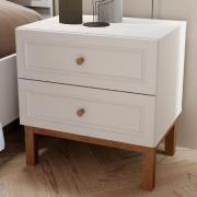 Waldorf Wooden Bedside Cabinet With 2 Drawers In Light Grey Oak