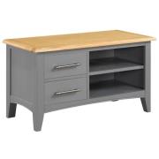 Roswell Wooden TV Stand 2 Drawers 1 Shelf In Mid Oak And Grey