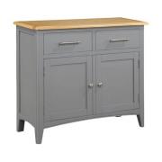 Roswell Wooden Sideboard 2 Doors 2 Drawers In Mid Oak And Grey