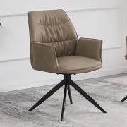 Beloit Faux Leather Dining Chair In Taupe