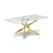 Avon Coffee Table In White Marble Effect With Gold Legs