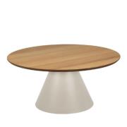 Seguin Wooden Coffee Table Large Round In Oak And Grey