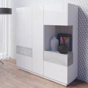 Sevilla High Gloss Display Cabinet Right Hand In White Grey