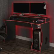 Eureka Wooden Gaming Desk In Black And Red