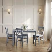 Carlton Wooden Dining Table With 4 Chairs In Anthracite