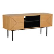 Niles Wooden TV Stand With 1 Door 1 Drawer In Natural Oak