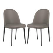 Vacaville Grey Faux Leather Dining Chairs In Pair