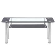 Corinth Glass Coffee Table In Clear And Grey