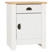 Ladkro Wooden Bedside Cabinet With 1 Door In White And Oak
