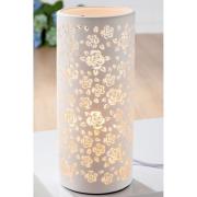 Allston Tall Porcelain Floral Design Table Lamp In White