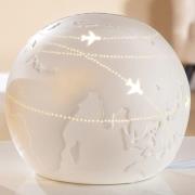 Allegan Large Porcelain World Map Table Lamp In White
