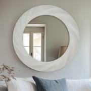 Bethel Glass Twist Wall Mirror In White Frame