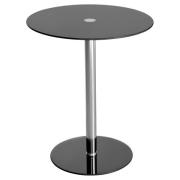 Holmdel Glass Round Side Table In Black