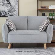 Gunnison Fabric 2 Seater Sofa In Light Grey