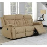 Killeen Fabric Recliner 3 Seater Sofa In Sand