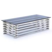 Morita Tinted Glass Rectangular Coffee Table With Steel Frame