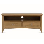 Kamiah Large Wooden TV Stand With 2 Drawers In Oak