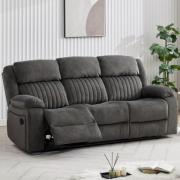 Martinez Fabric Recliner 3 Seater Sofa In Iron