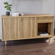 Rumbek Wooden Sideboard With 2 Doors 1 Drawer In Natural