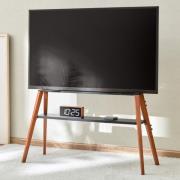 Roswell Wooden TV Stand With Black Shelf In Dark Oak